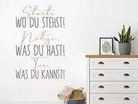 Wandtattoo Starte wo du stehst