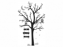 Wandtattoo Gute Nacht Baum mit Wunschname Motivansicht