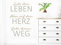 Wandtattoo Leben Herz Weg