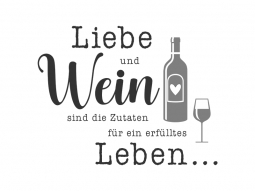 Wandtattoo Liebe und Wein Motivansicht