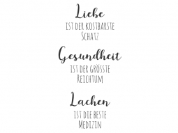 Wandtattoo Liebe Gesundheit Lachen Motivansicht