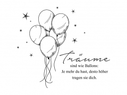 Wandtattoo Träume sind wie Ballons Motivansicht