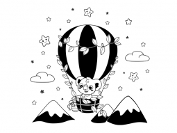 Wandtattoo Süßer Koala im Heißluftballon Motivansicht