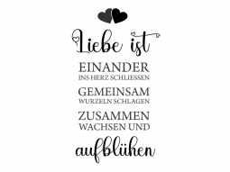 Wandtattoo Liebe ist zusammen wachsen Motivansicht