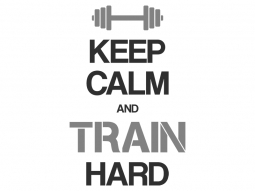 Wandtattoo Keep calm and train hard Motivansicht