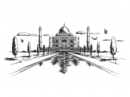 Wandtattoo Taj Mahal Motivansicht