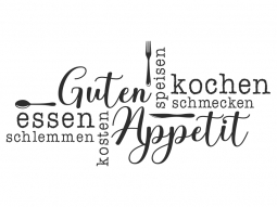 Wandtattoo Guten Appetit Wortwolke Motivansicht