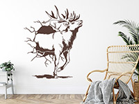 Wandtattoo Hirsch aus der Wand