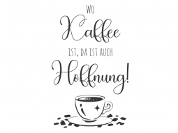 Wandtattoo Wo Kaffee ist Motivansicht