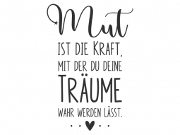 Wandtattoo Mut ist die Kraft Motivansicht