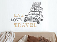 Wandtattoo Live Love Travel