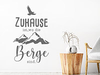 Wandtattoo Zuhause ist wo die Berge sind
