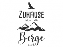 Wandtattoo Zuhause ist wo die Berge sind Motivansicht