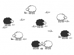 Wandtattoo Süße Schafe Motivansicht
