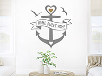 Wandtattoo Home Sweet Home mit Anker