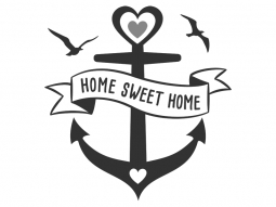 Wandtattoo Home Sweet Home mit Anker Motivansicht