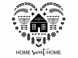 Wandtattoo Skandinavisches Home sweet home Motivansicht