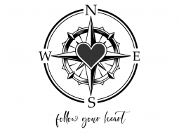 Wandtattoo Kompass Follow your heart Motivansicht