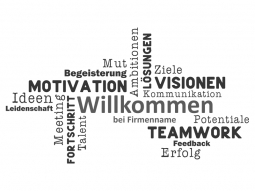 Wandtattoo Willkommen mit Firmenname Motivansicht