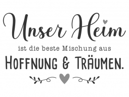 Wandtattoo Unser Heim mit Herz Motivansicht