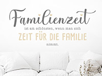 Wandtattoo Familienzeit mit Herzen