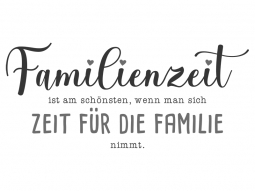 Wandtattoo Familienzeit mit Herzen Motivansicht