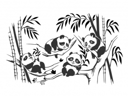 Wandtattoo Pandafreunde Motivansicht