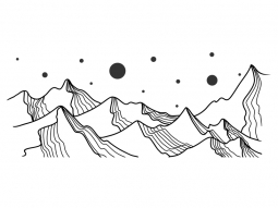 Wandtattoo Moderne Berglandschaft mit Punkten Motivansicht