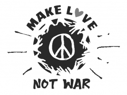 Wandtattoo Make love not war Motivansicht