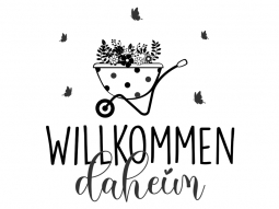 Wandtattoo Willkommen daheim mit Blumen Motivansicht