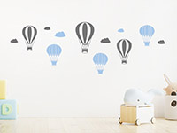 Wandtattoo Set mit Heißluftballons und Wolken