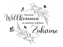 Wandtattoo Willkommen in unserem schönen Zuhause Motivansicht