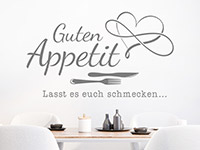 Wandtattoo Guten Appetit mit Herz