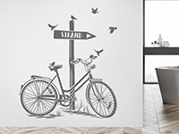 Wandtattoo Fahrrad am Strand