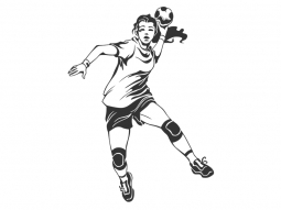 Wandtattoo Mädchen Handball Sprungwurf Motivansicht
