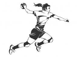 Wandtattoo Damen Handball Spielerin Motivansicht