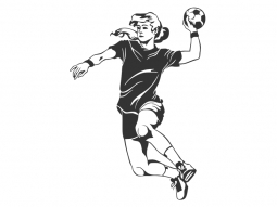 Wandtattoo Damen Handball Sprungwurf Motivansicht