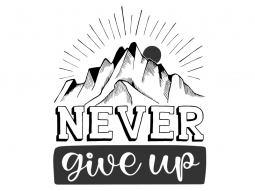 Wandtattoo Berge Never give up Motivansicht