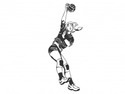 Wandtattoo Volleyball Spielerin beim Schmettern Motivansicht