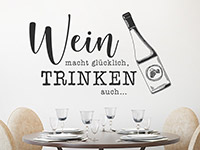 Wandtattoo Wein trinken