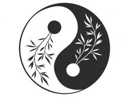 Wandtattoo Yin und Yang Gräser Motivansicht