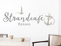 Wandtattoo Strandcafé mit Name