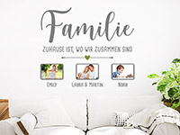 Wandtattoo Fotorahmen Familie mit Namen