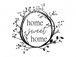 Wandtattoo Home sweet home Kranz Motivansicht