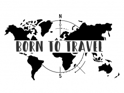 Wandtattoo Born to travel Motivansicht