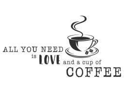Wandtattoo Love and a cup of coffee Motivansicht