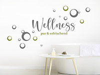 Wandtattoo Wellness pur mit Seifenblasen