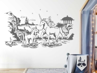 Wandtattoo Verzauberte Einhörner