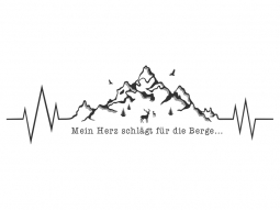 Wandtattoo Mein Herz schlägt für die Berge Motivansicht