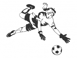 Wandtattoo Torfrau mit Fußball Motivansicht